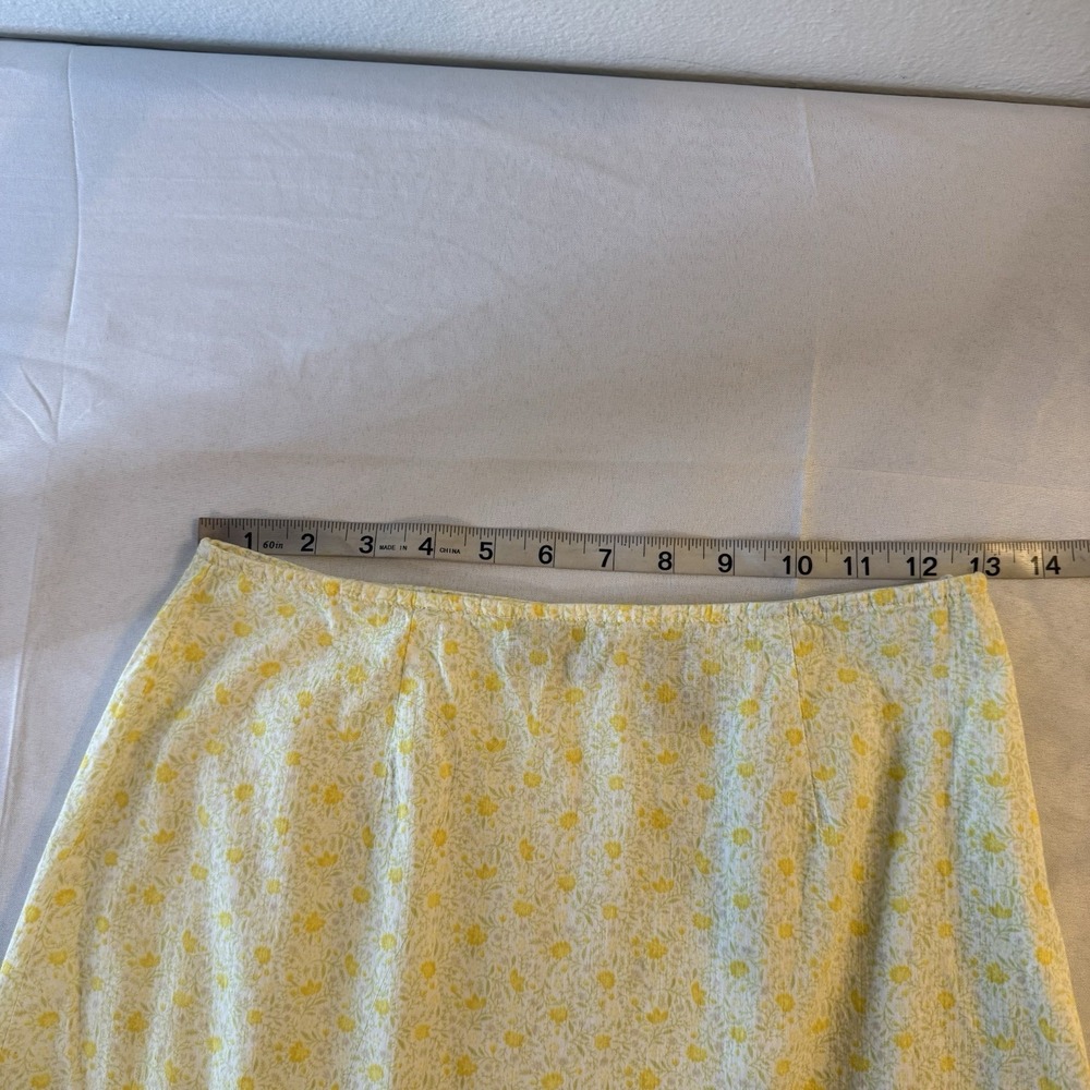 Retro Express Yellow Floral Cotton Cottagecore Mini Skirt‎ Size 3/4 (Small) - Picture 8 of 9